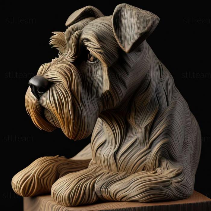 3D model Zwergschnauzer dog (STL)